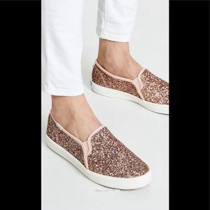 VGUC Keds X Kate Spade New York Double Decker Rose Gold Glitter Sneaks! Sz 10!